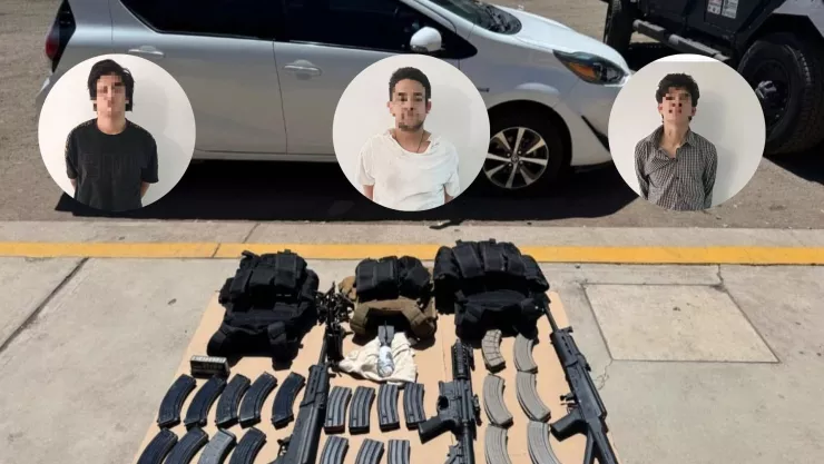 Detienen a tres hombres armados en el bulevar Madero en Culiacán, Sinaloa. .jpg