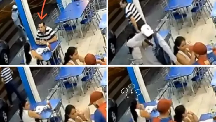 hombre abandona a pareja al ver que asaltaban el restaurante donde estaban cenando queda grabado.jpg