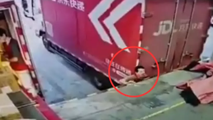 accidente en zona de descarga