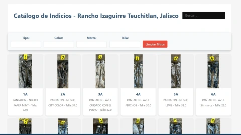 Plataforma para identificar ropa en Rancho Izaguirre Así pueden buscar indicios