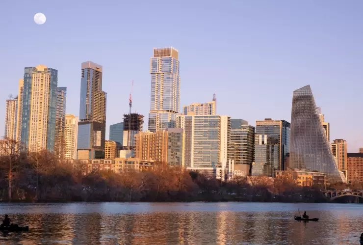 una vista del skyline de la hermosa ciudad de Texas. 