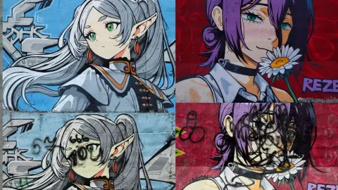 El triste destino de los murales de Frieren y Reze que emocionaron a los fans del anime