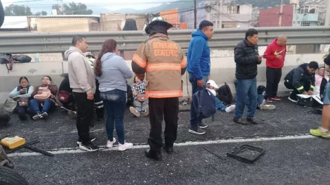 Se registra accidente en la autopista México-Pachuca hoy 15 de agosto