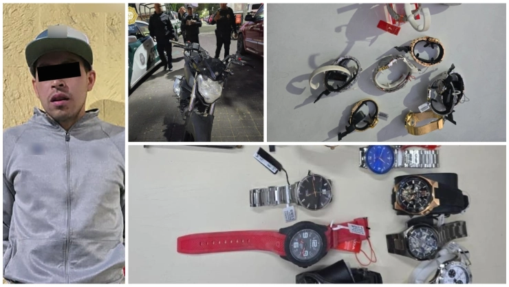 Policía detiene a dos por asalto a joyería en centro comercial en Lindavista.