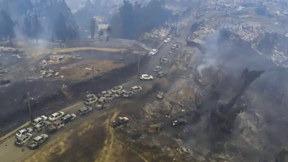 Daños por incendios forestales en Chile.