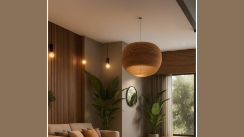 lámparas con materiales naturales- ideas para reemplazar tus focos viejos por lámparas