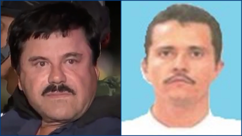 “El Chapo” Guzmán (D) y “El Mencho”, este actualmente prófugo. 