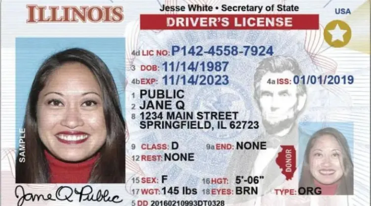Una licencia Real ID de Illinois.