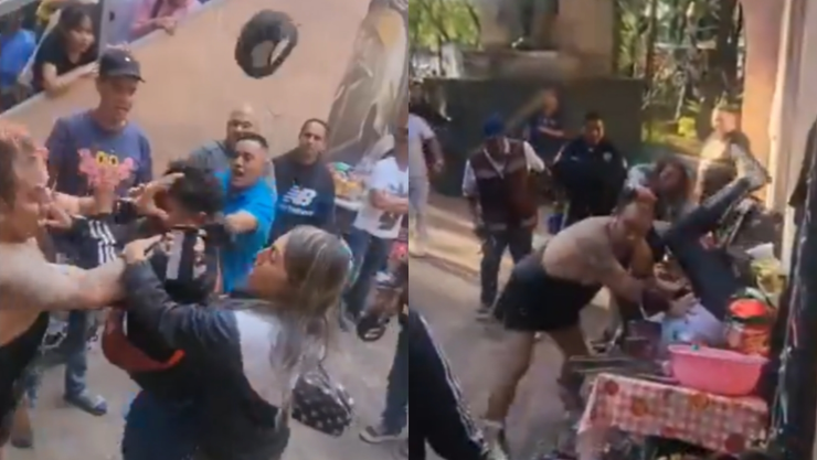 Luchador se va a los golpes con vendedor de máscaras.