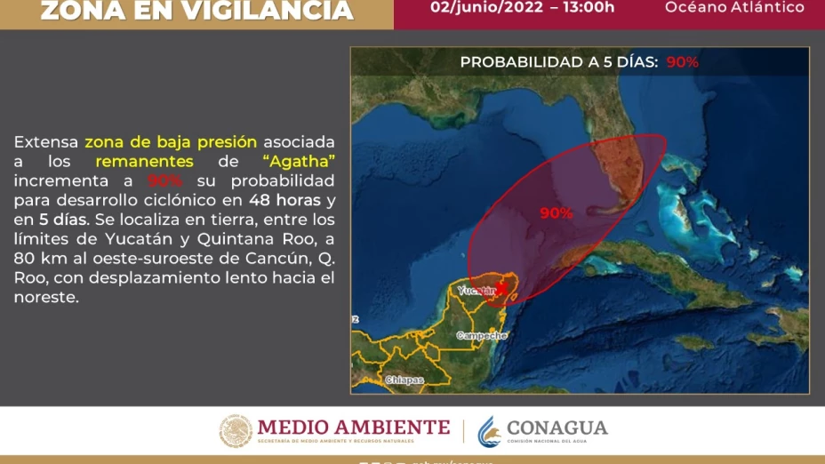 Cierran terminales marítimas de Quintana Roo por fuertes lluvias remanentes de Agatha