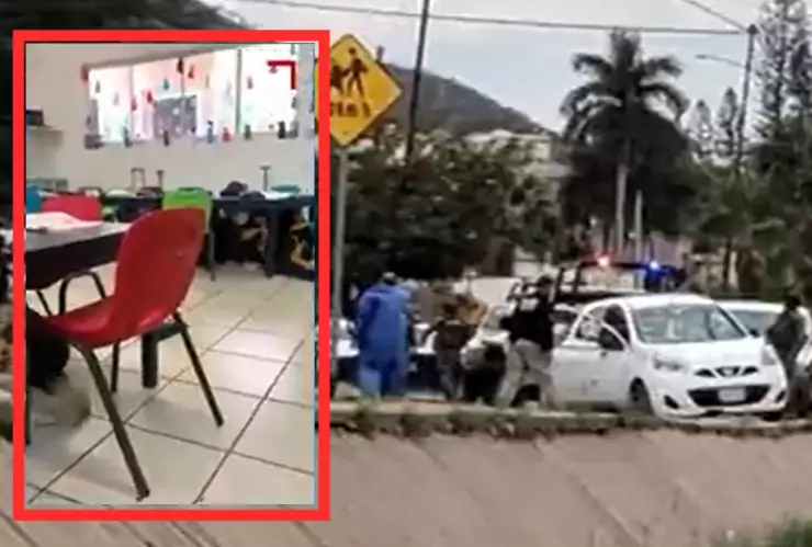 Maestra canta a niños durante balacera