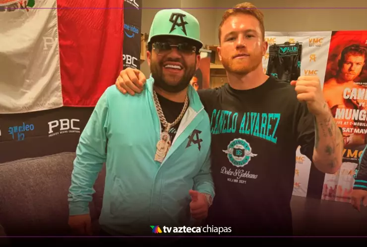 Rap y boxeo: Luis R. Conriquez acompaña al Canelo rumbo al ring