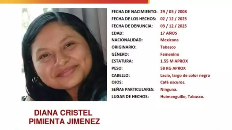 Diana Cristel Alerta Amber Tabasco