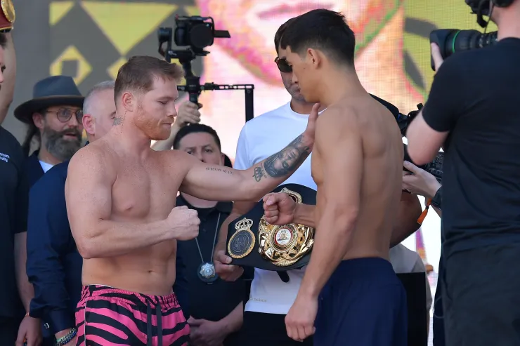 Boxeo 2022 Saul - Canelo- Alvarez (MEX) vs Dmitry Bivol (RUS) - Weigh-in ceremony