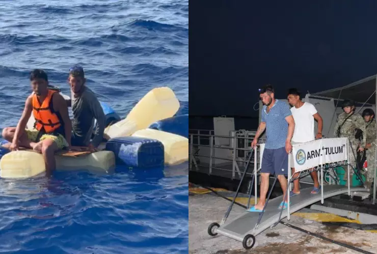 Marina rescata a dos personas varadas al norte de Isla Mujeres; aquí los detalles