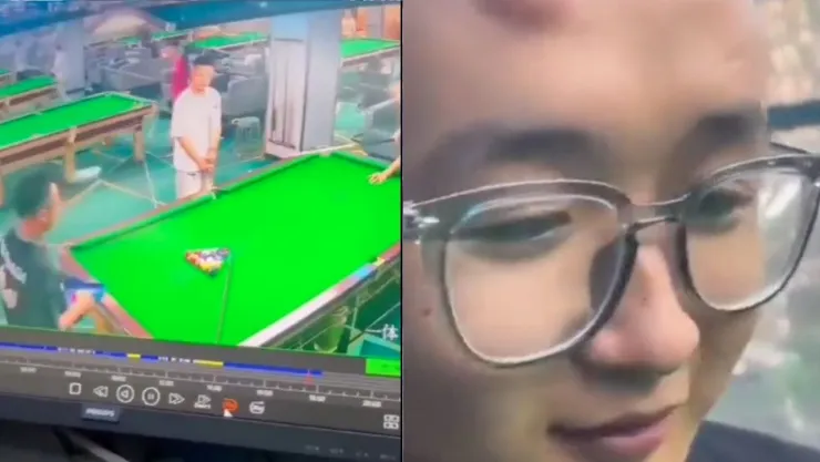 VIDEO: Joven es golpeado por una bola de billar y le queda enorme hinchazón