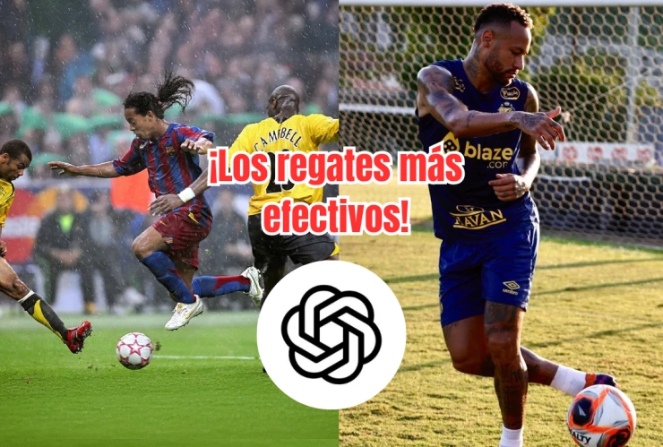 Ronaldinho y Neymar haciendo regates