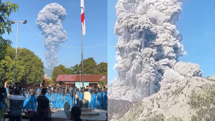Volcán Dukono en Indonesia.