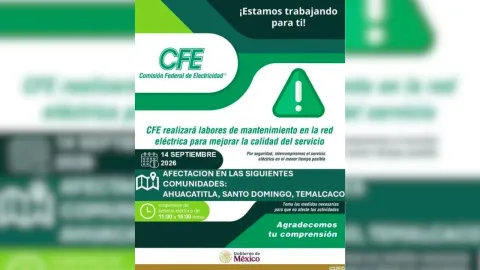 Apagón de luz en México este 14 de septiembre: Zonas afectadas y horarios de suspensión, según CFE