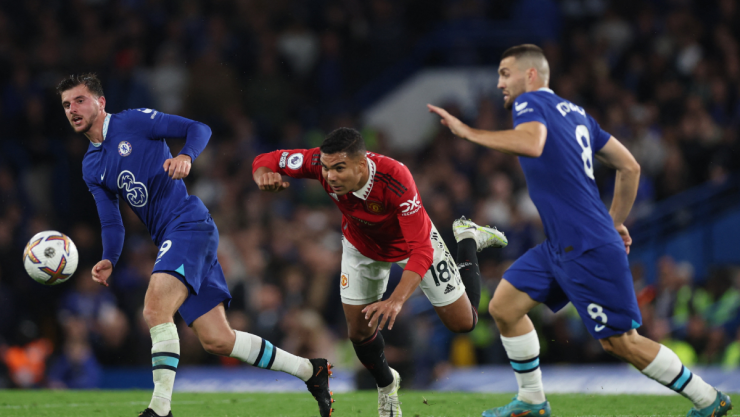 Casemiro en el partido Chelsea vs Manchester United