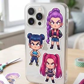5 stickers de baby Rumi, Zoey y Mira para pegarlas a la funda del celular