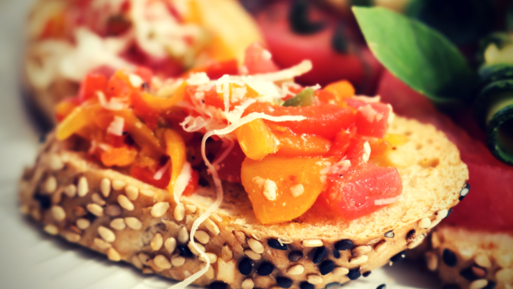 Sandwich vegano, verduras, vegetales