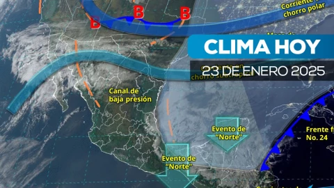 Mapa satelital de cómo estará el clima en México hoy 23 de enero de 2025