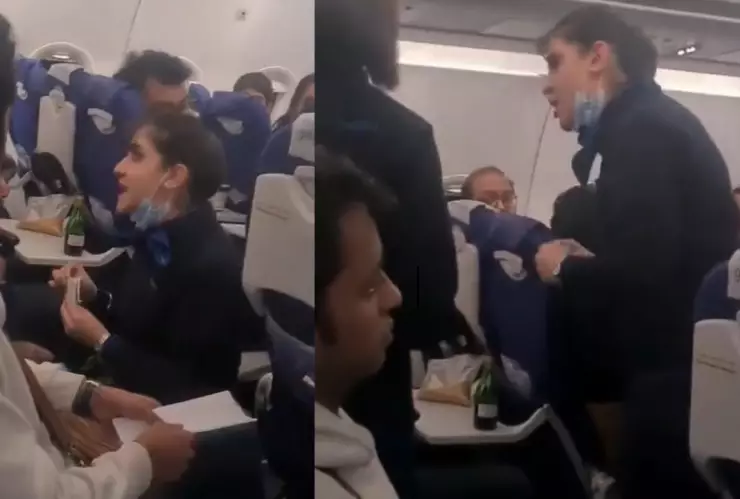 Azafata pelea con pasajero quejoso