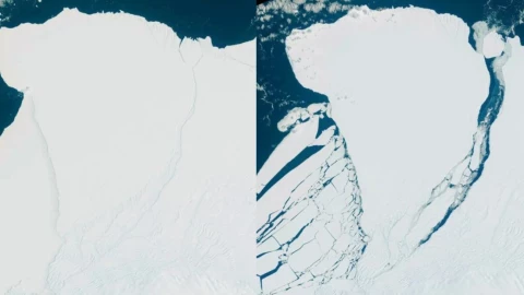 Un iceberg del tamaño de Londres se desprendió de la Antártida