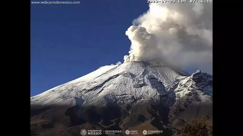 Caída de ceniza en Morelos por actividad del Popocatépetl