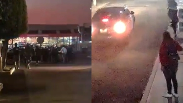 Captan momento exacto de la balacera en PeriPlaza que dejó un muerto y 4 heridos