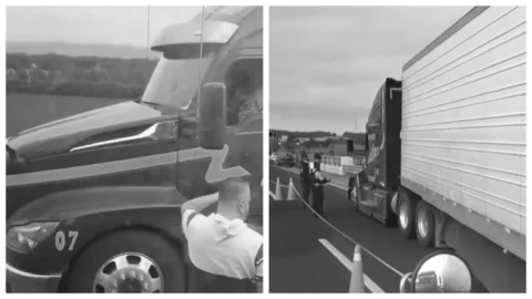 Asesinan a balazos a chofer de tráiler durante intento de robo en autopista México–Tuxpan. En la imagen se observa cómo el operativo de la Guardia Nacional Carreteras tras el asesinato del chofer de transporte.
