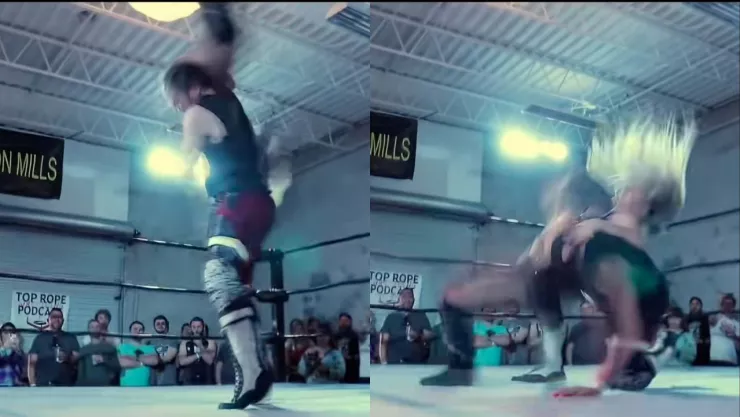 VIDEO FUERTE | Peleador de lucha libre le ROMPE la espalda a luchadora durante combate mixto