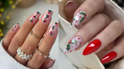 23 modelos de uñas navideñas elegantes y sencillas: puedes usarlas en cortas o largas y se ven preciosas