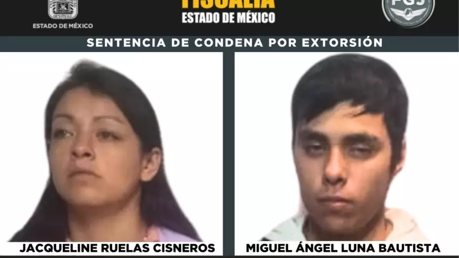 Hombre y mujer sentenciados por extorsión en Edomex.