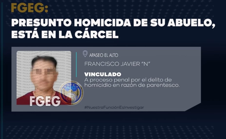 Hombre mata a su abuelo por sacarlo de la herencia.