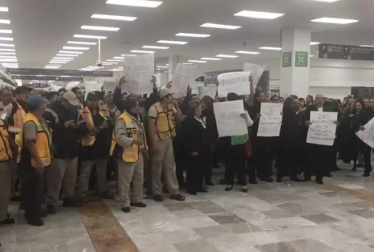Manifestación aeropuerto cdmx