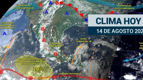 La onda tropical 16 se ubica sobre la pen&iacute;nsula de Yucat&aacute;n y poco a poco se desplazar&aacute; sobre el sureste mexicano.