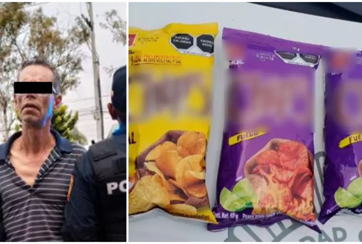 Un sujeto acusado de robar varias veces fue detenido por llevarse sin pagar una papas en CDMX.