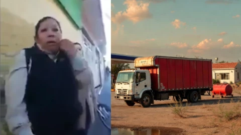 Mujer halla tráiler con niños