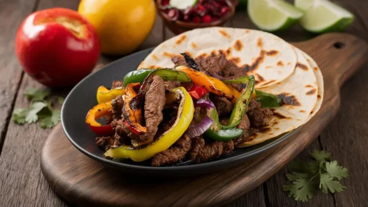 Una fajita, plato característico de la comida tex-mex.