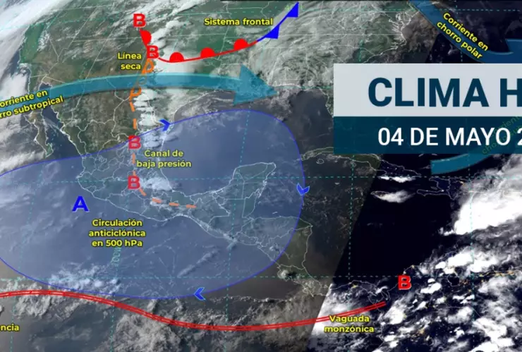 ¡Lluvia en gran parte del país! Así será el clima este sábado 4 de mayo en México