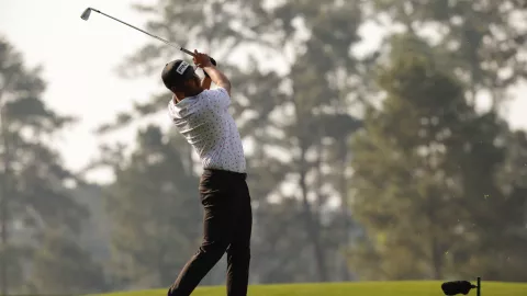 Sebastián Muñoz durante la segunda ronda del Masters