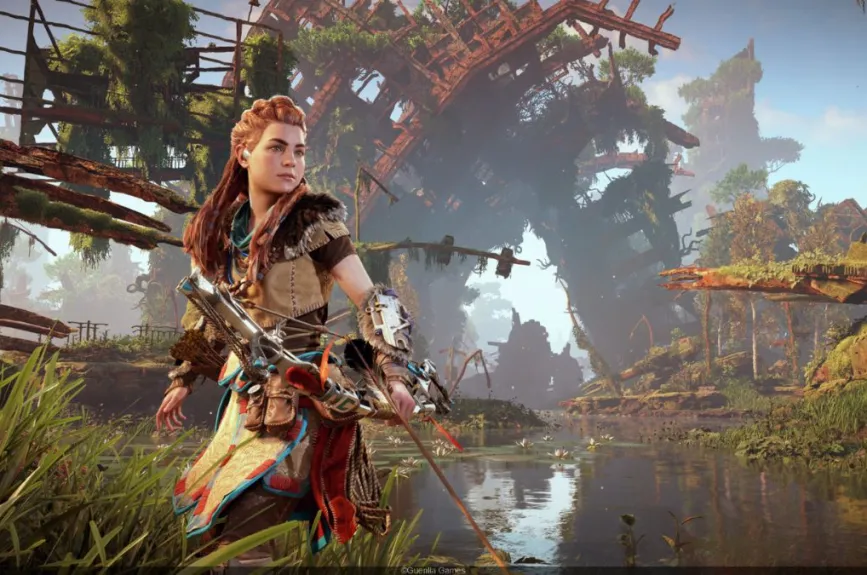 Aloy, protagonista de Horizon Zero Dawn, es una cazadora en un mundo post-apocalíptico dominado por criaturas mecánicas. Su historia de origen y determinación la han convertido en un referente de heroína moderna.
Crédito: Sony Interactive Entertainment