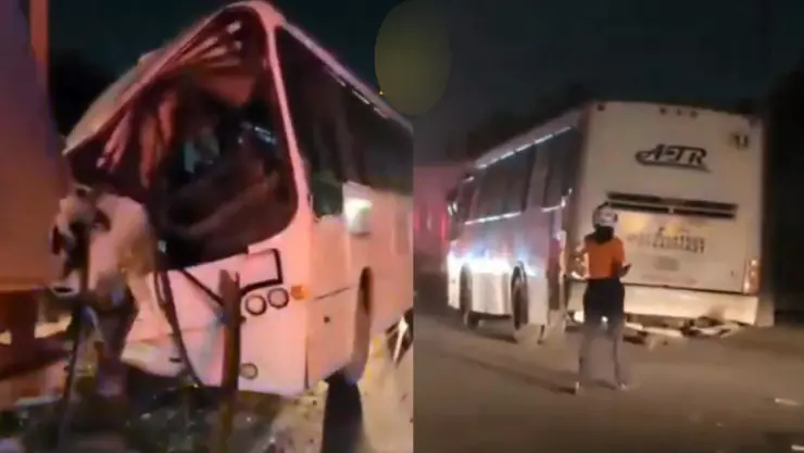 Choque tráiler y camión