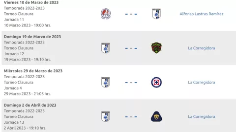 Calendario de Querétaro para el Clausura 2023 en el Estadio Corregidora