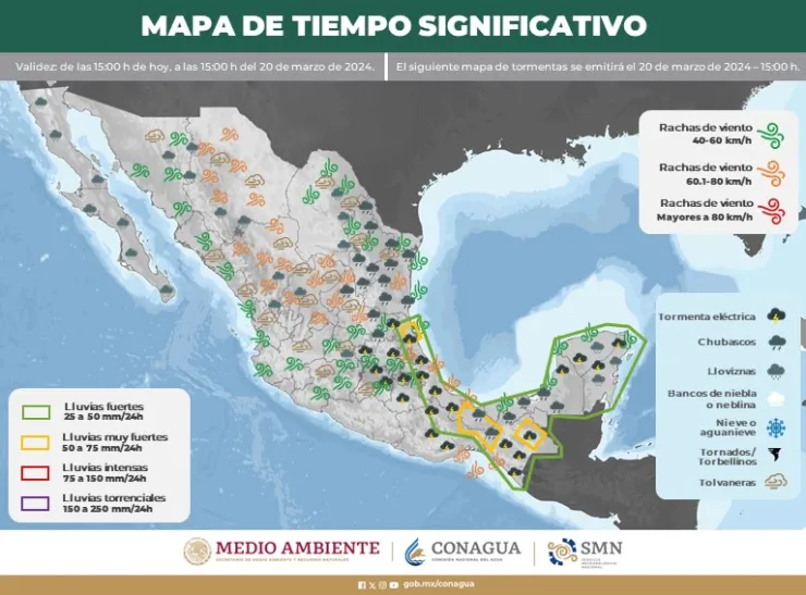 Clima en México hoy 20 de marzo de 2024