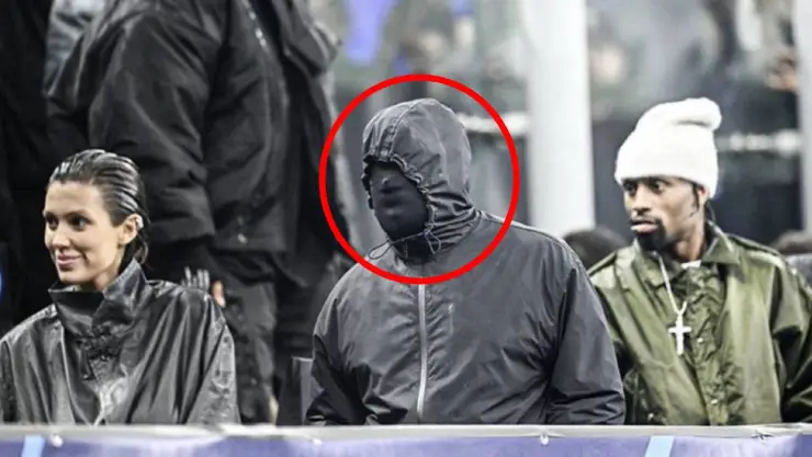 Kanye West en el Guiseppe Meazza durante el partido Inter de Milán vs Atlético de Madrid