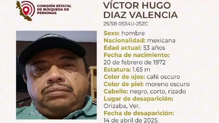 Desaparece en Orizaba Víctor Hugo Diaz Valencia