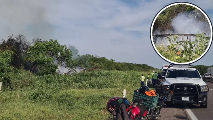Se incendia tráiler por la Maxipista